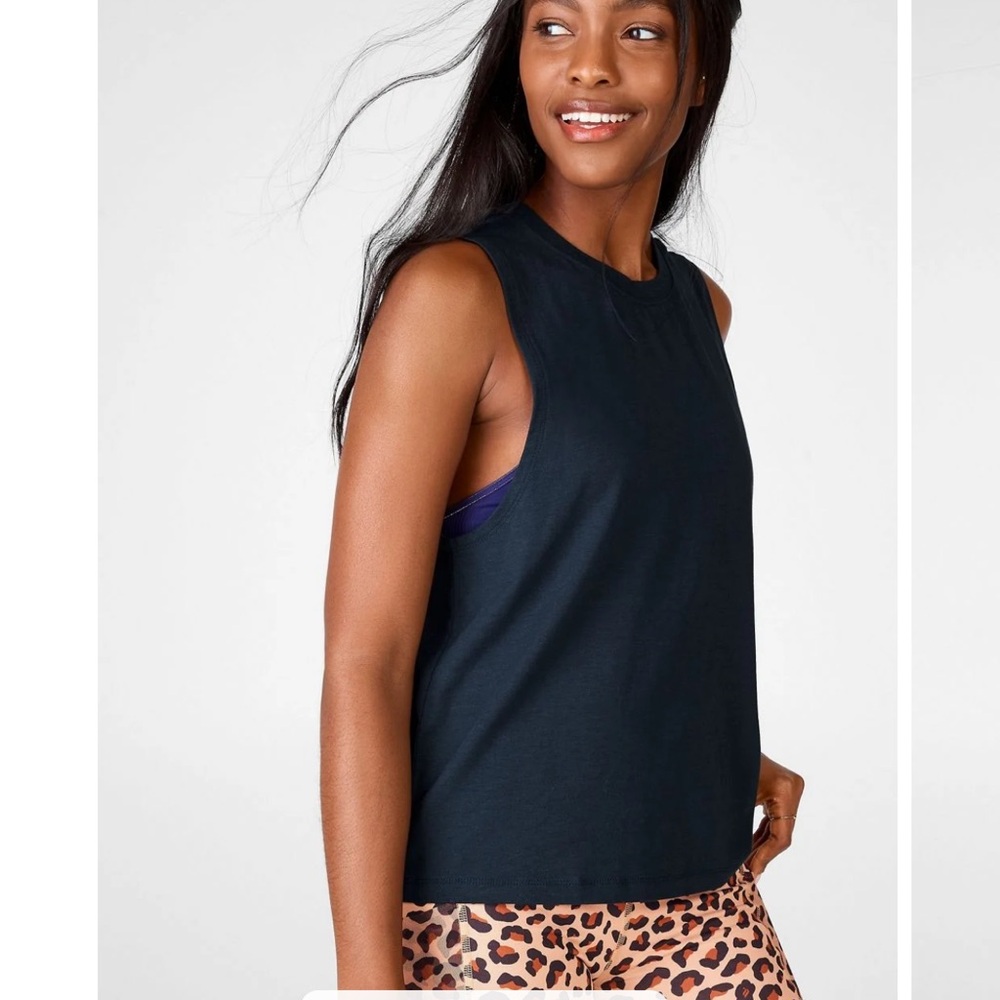 FABLETICS Jade Muscle Tank Top Thunder Blue S Small $35 EUC